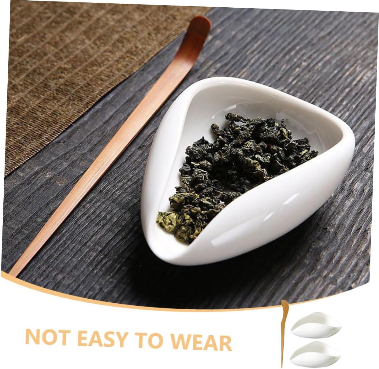 Ciieeo 1set Porcelain Tea Scoop and Tea Leaf Holder Convenient and Attractive Design and Coffee Bean Serving