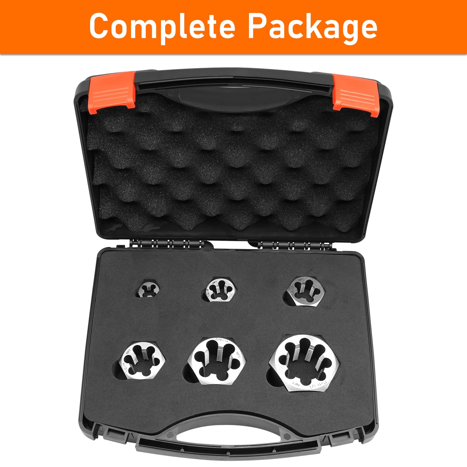 NPT Pipe Die Set 6 Piece Die Set Carbon Steel 1/8"-27 1/4"-18 3/8"-18 1/2"-14 3/4"-14 1"-11 1/2 — Amazon image 6