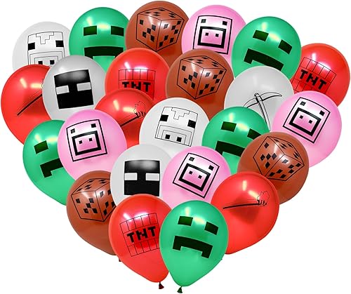 Blue Orchards Globos divertidos de minería (48 piezas) Globos de látex impresos de 10 pulgadas, suministros de fiesta temática de minería,