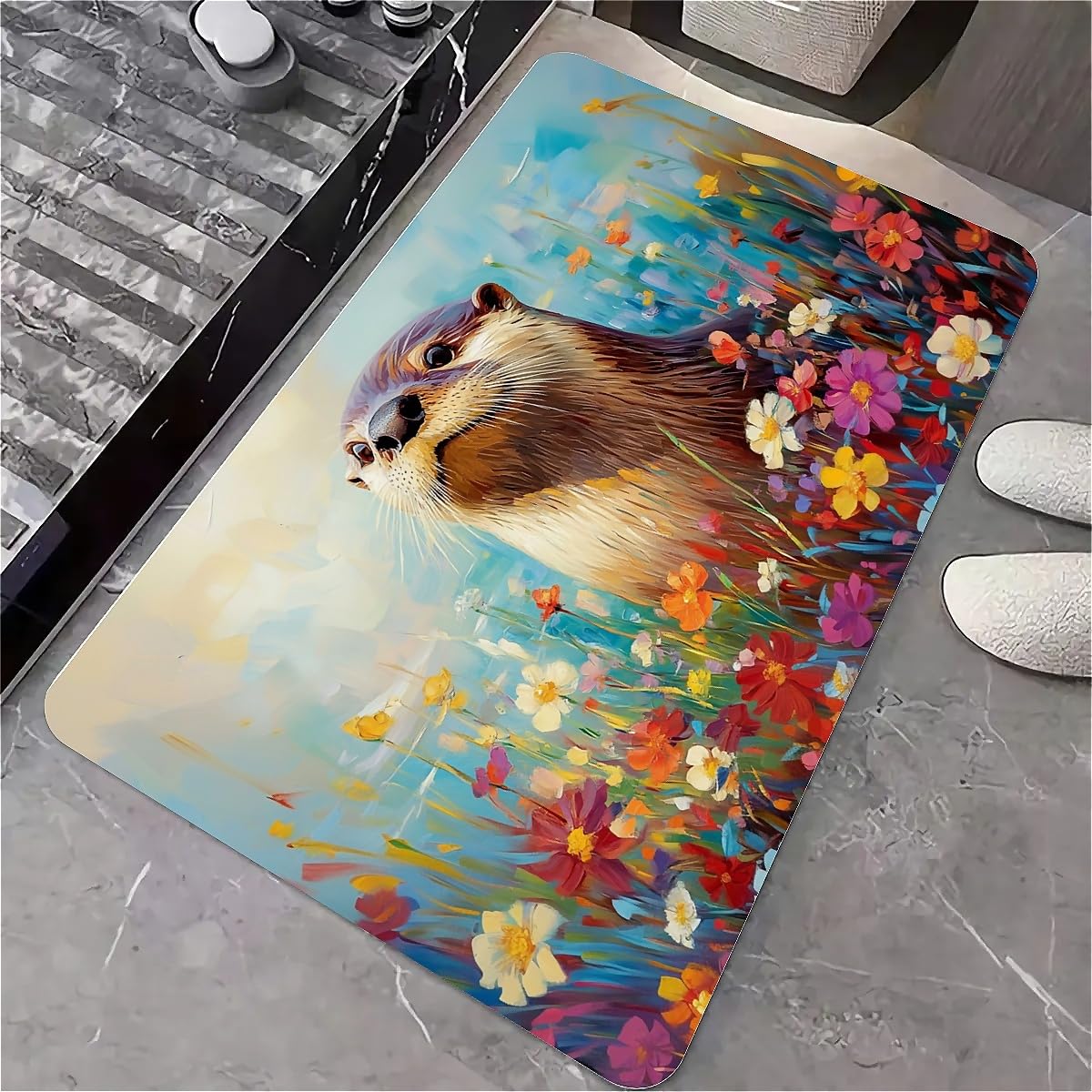 Tapis de bain diatomée ultra absorbant et séchage rapide