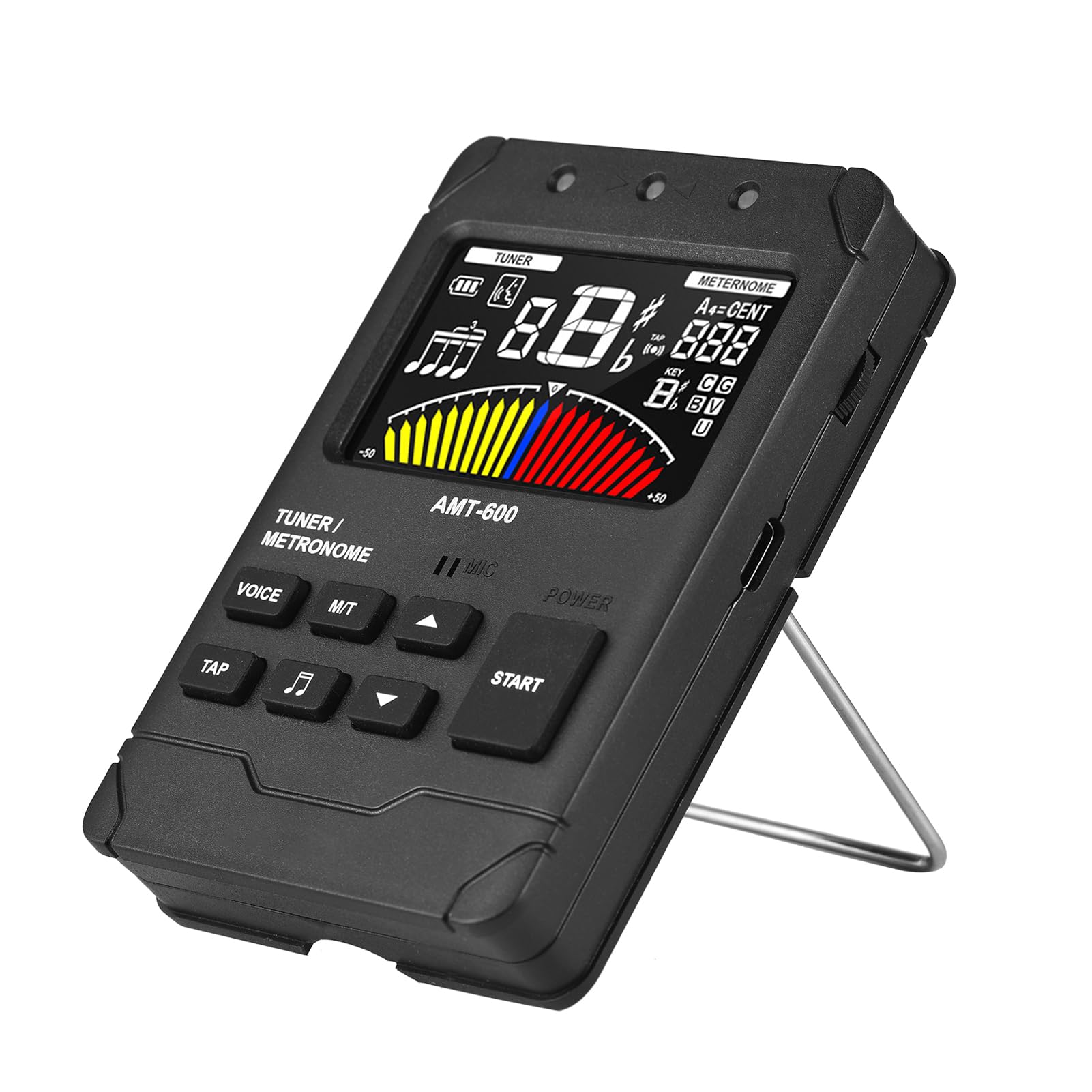 Afinador de Guitarra LCD en Color 3 en 1, Metrónomo, Generador de Tonos para Instrumentistas Cuerdas y Vientos