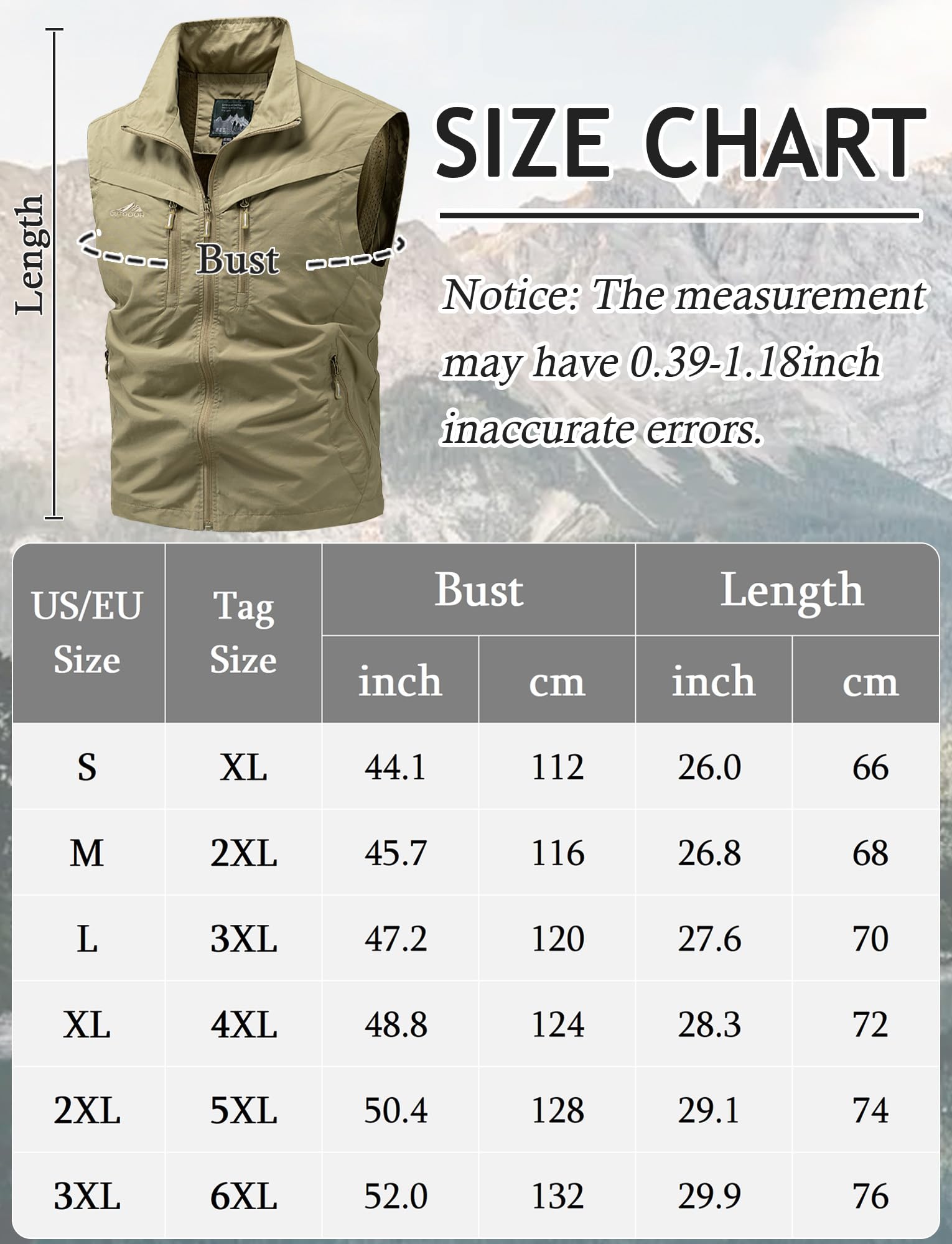 FEOYA Gilet D'extérieur pour Homme Gilets de Pêche avec Multi-Poches Léger à Séchage Rapide Gilet Sans Manches de Sport Voyage Camping Chasse Photographie Camping