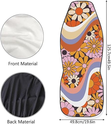 Miniatura 3 de Boho Mandala Floral Print Car Seat Cover Front Seats Only Full Set of 2 Universal Fit Car Front Seat Covers Fit Car Truck SUV or Van Tribal Mandala