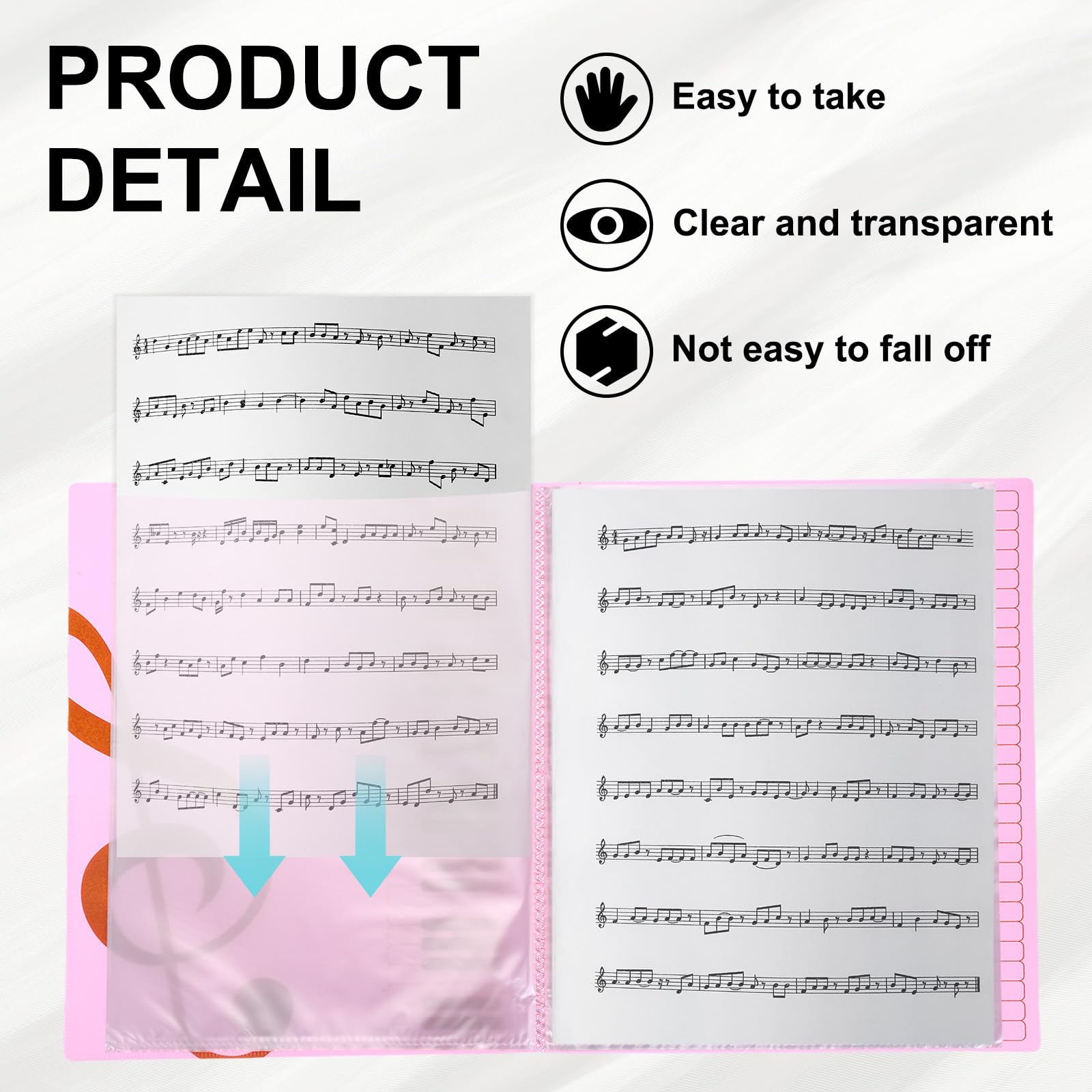 MECCANIXITY Carpeta de partituras con 80 fundas, 160 páginas, organizador en espiral, tamaño carta, 8.5 x 11 pulgadas, papel A4, bolsa de almacenamiento para coros de conciertos (rojo rosa)