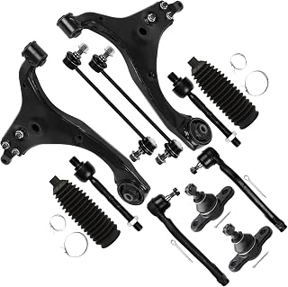 SCITOO 12pcs Suspension Kit For 2007-2012 For Hyundai for Elantra w/Suspension Parts Lower Control Arm Lower Ball Joint Sway Bar End Link Inner Tie Rod End Outer Tie Rod End w/Boots
