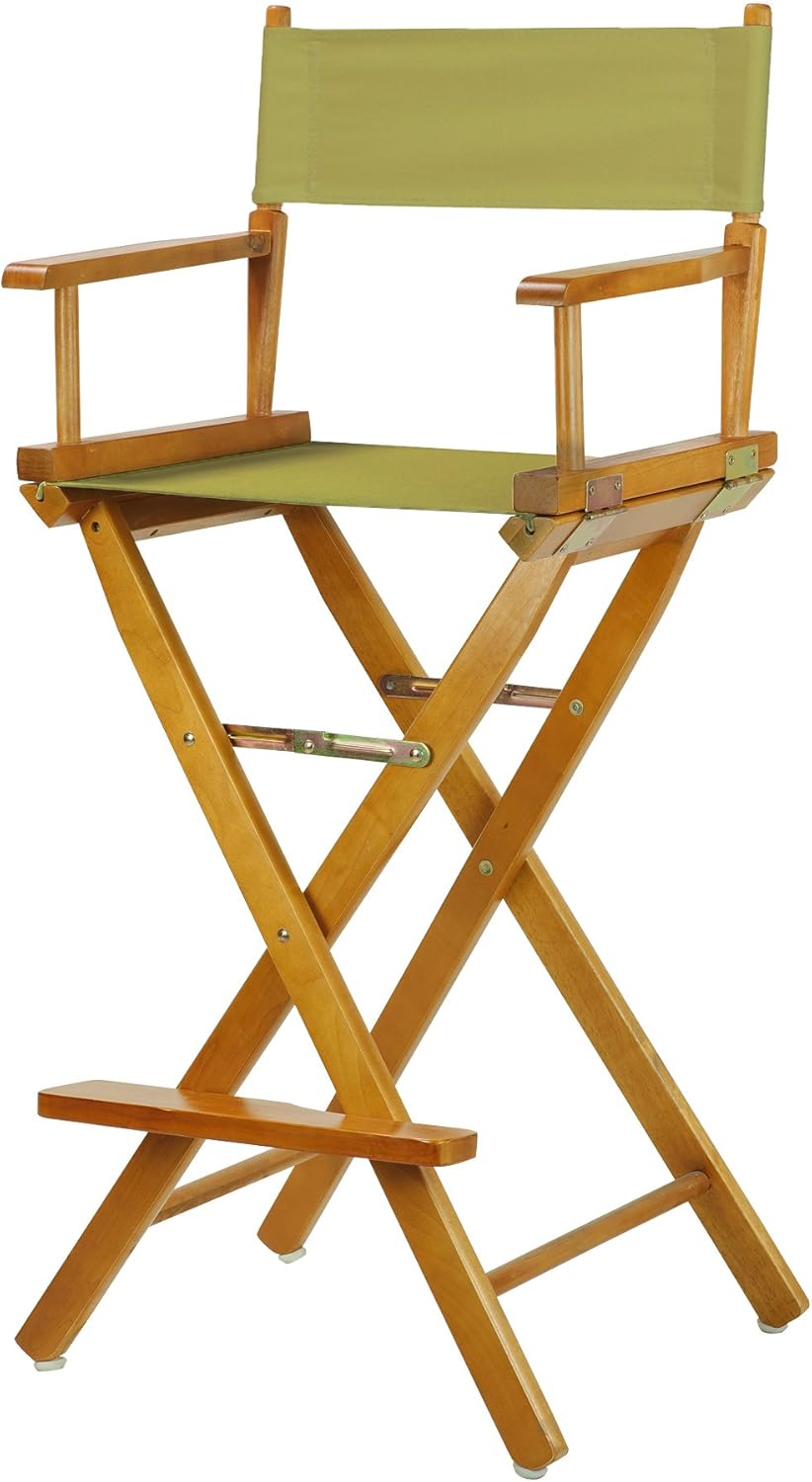 Casual Home 30" Director's Chair Honey Oak Frame-with Olive Canvas, Bar Height
