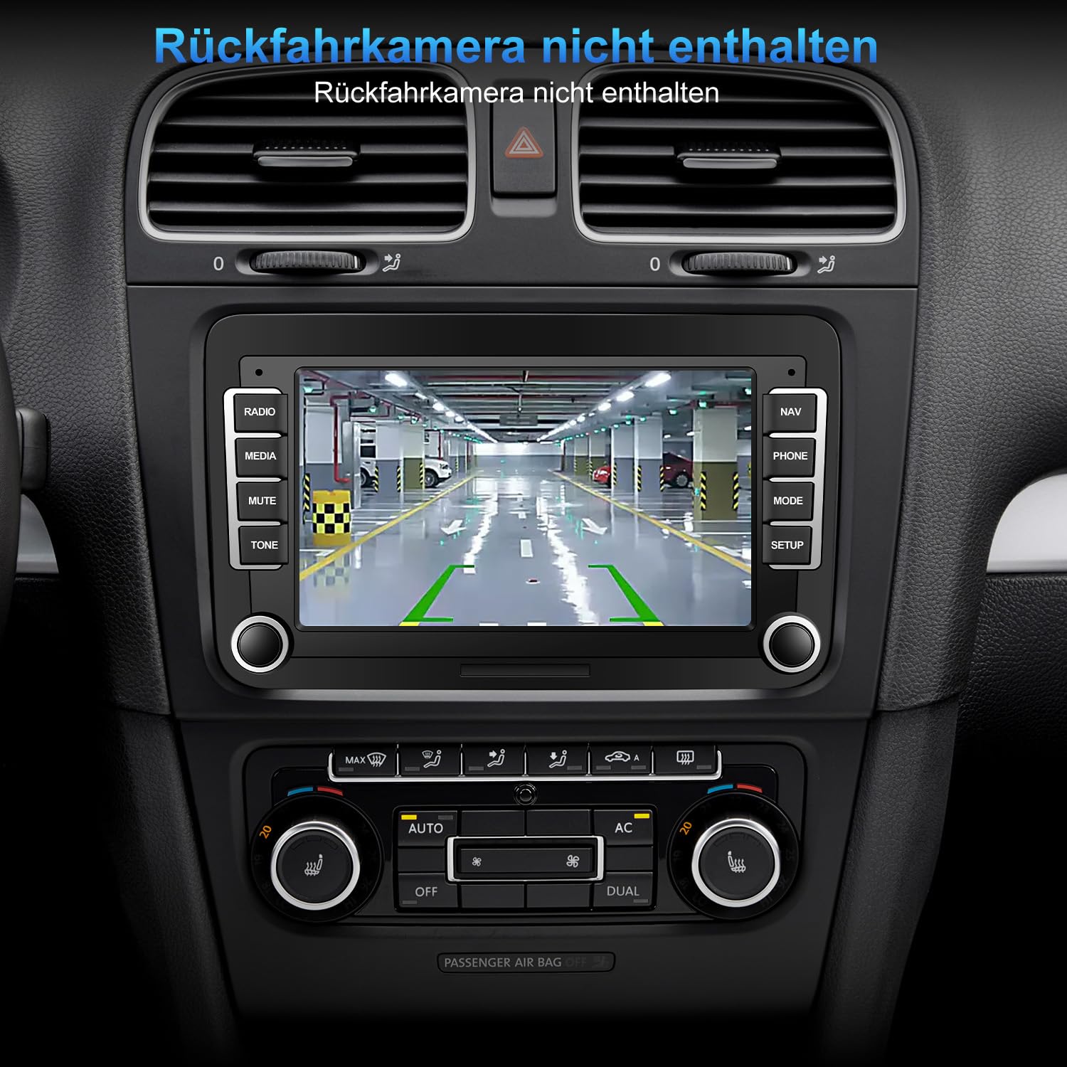 Autoradio mit Bildschirm Bluetooth für VW Polo Golf 5 6 T5 Passat Caddy Seat Skoda, 2Din Auto Radio 7 Zoll Touch Display Android 14,mit DAB Navi WLAN Carplay Android Auto Lenkrad Strg