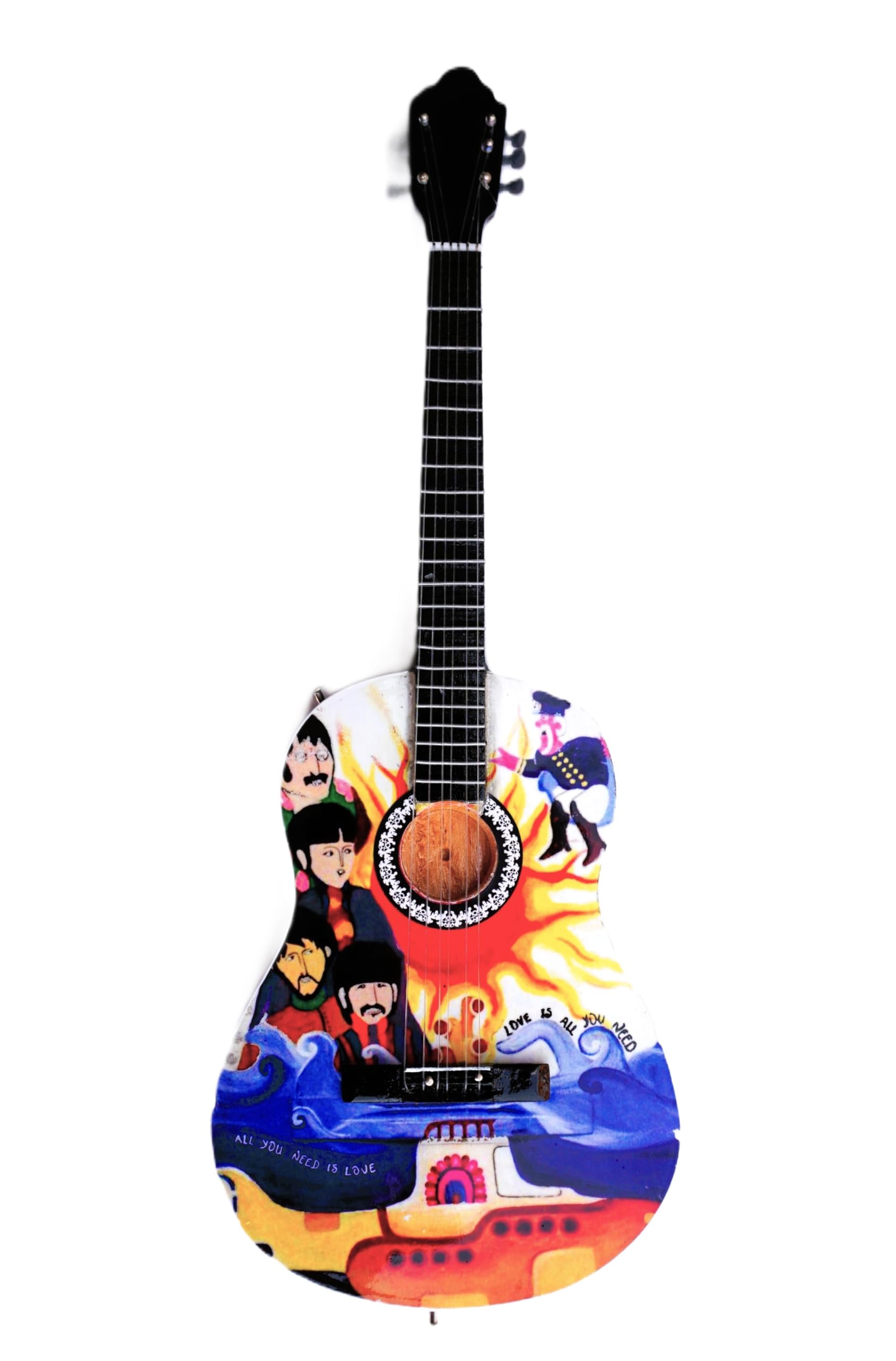 GenericFab Four Memorabilia Wooden Mini Guitar Replica Beatles Edition, ML3232