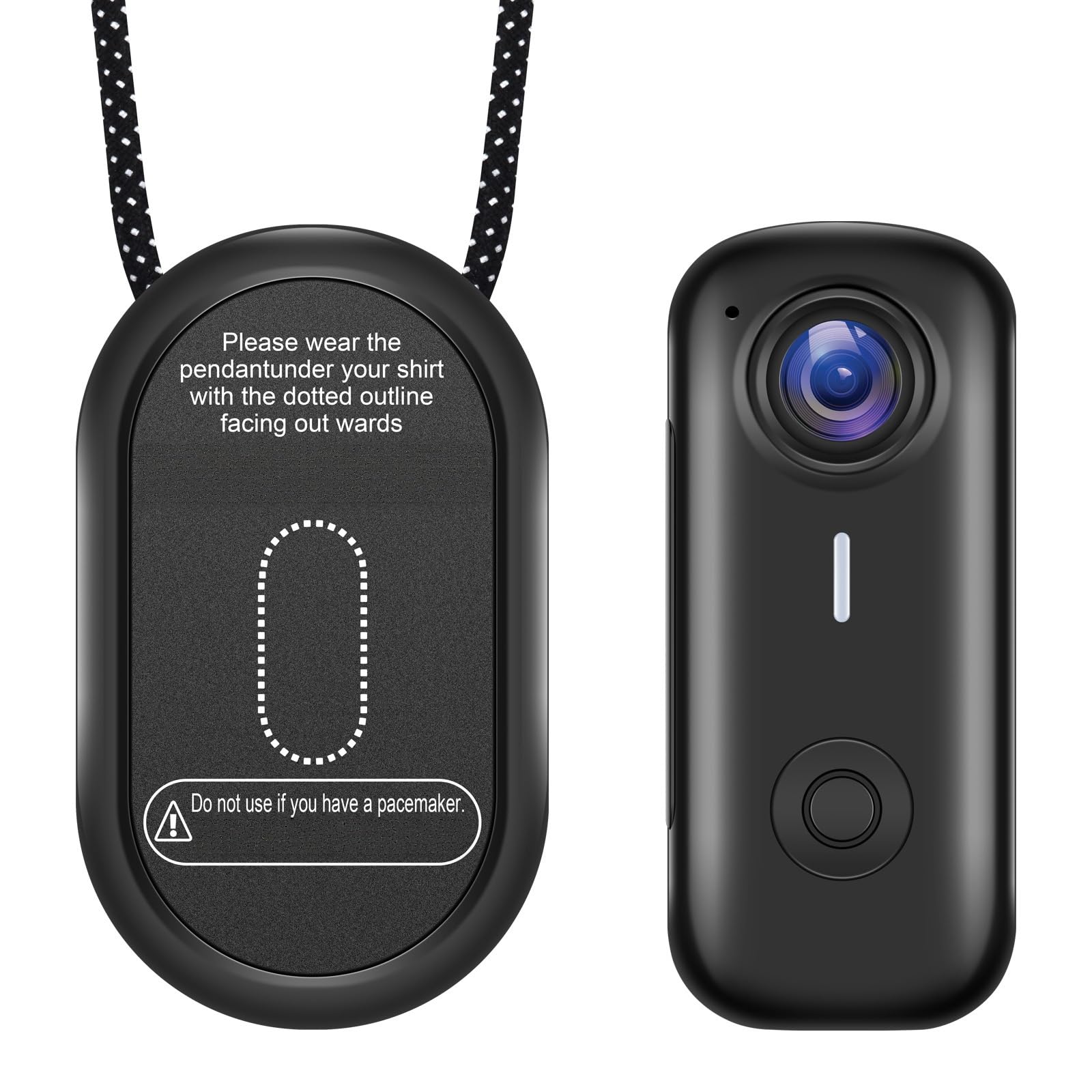 PUSOKEI Mini Body Camera, Collana Magnetica POV, per Registrazione Video | Telecamera D'azione Indossabile 1080P, Grandi Come un Pollice, Obiettivo Grandangolare, Anti Vibrazione a 6 Assi, WiFi.