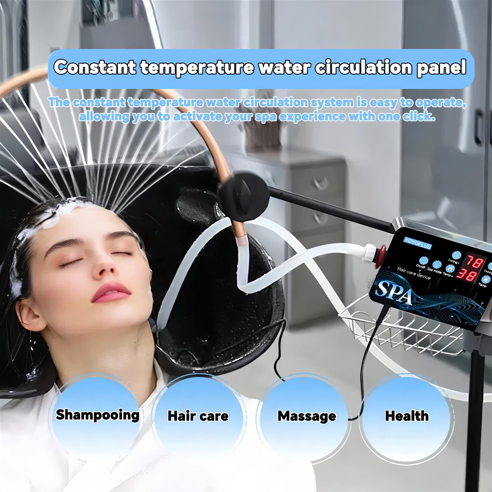 Professioneller Whirlpool-Wasserfall, Mit Pumpe Und Steuerung, Freistehender Wasserzirkulation Rahmen, Massagesalon-Ausstattung, FüR Den Salon- Und Heimgebrauch