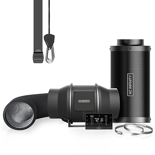 AC Infinity Air Filtration PRO Kit 6”, AI Controller with WiFi App Control & Auto Level Adjusting, Inline Fan, Carbon Filter, Ducting, Ventilation System for Grow Tents, Hydroponics, Indoor Gardening