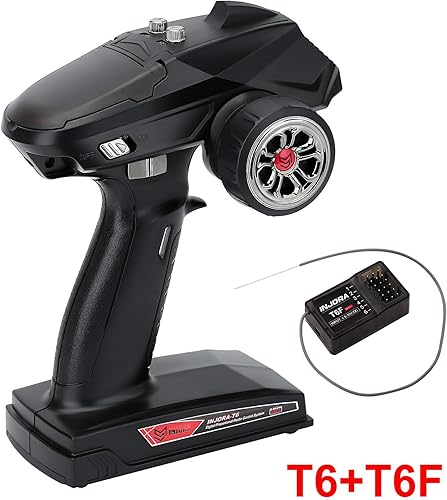 Miniatura 7 de INJORA Transmisor RC 2.4GHz 6CH Controlador y receptor para 1/8 1/10 RC Coche Barco Tanques Crawler TRX4 SCX10 Piezas de actualización (T6F)