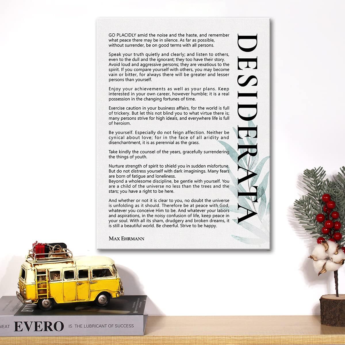 Inspirational Canvas Wall Art Motivational Desiderata Canvas Print Positive Literaty Canvas Painting Office Home Wall Decor Framed Gift 12x15 Inch - Image 5