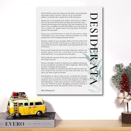 Miniatura 5 de Lienzo inspirador para pared, diseño motivacional de Desiderata, lienzo de literatura positiva, pintura en lienzo para oficina, hogar, decoración de