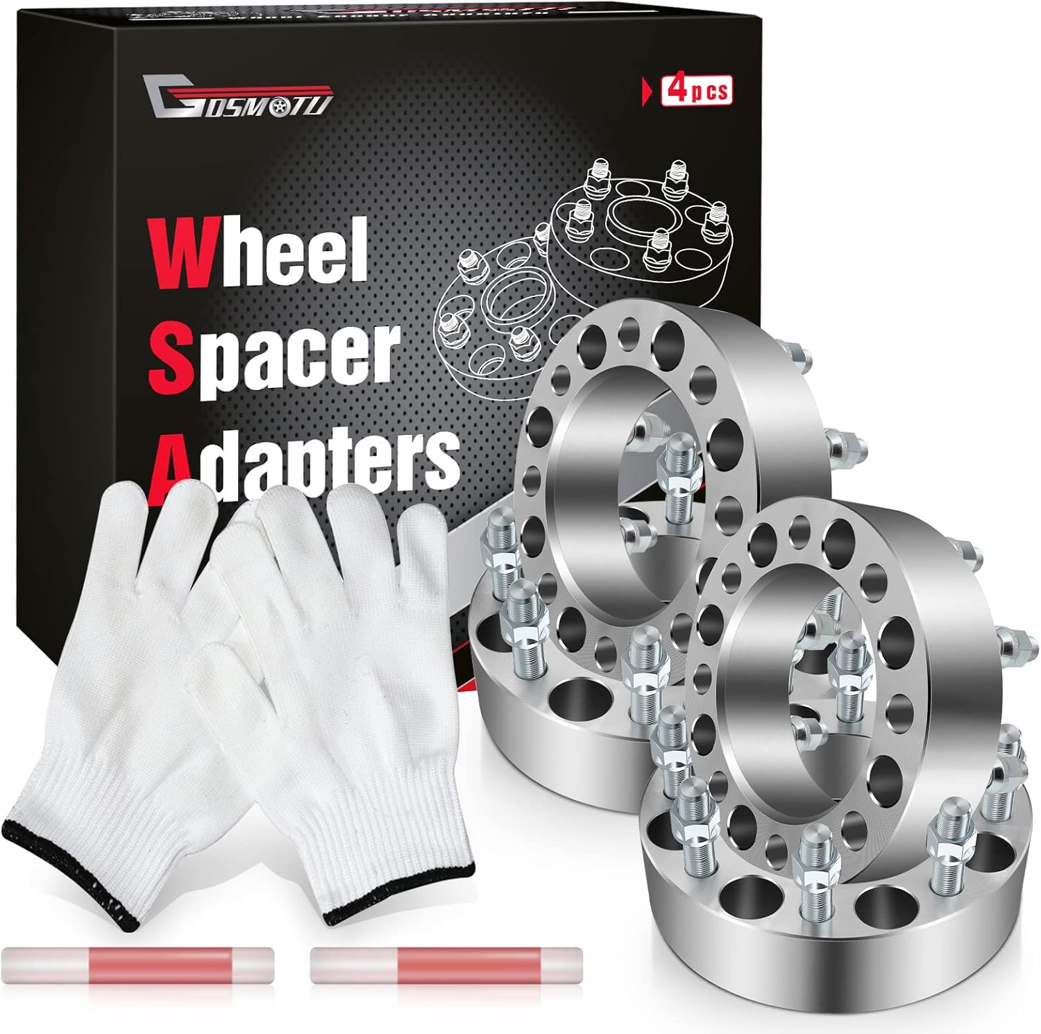 8x6.5 to 8x6.5 Wheel Spacers 2 Inch, 126.15mm Hub Center Forged 9/16” Thread Size Fits for 1994-2010 Rm 2500 Rm 3500,for 1988-1998 F-d 250 F-d 350 Pick-Up Trucks/SUV