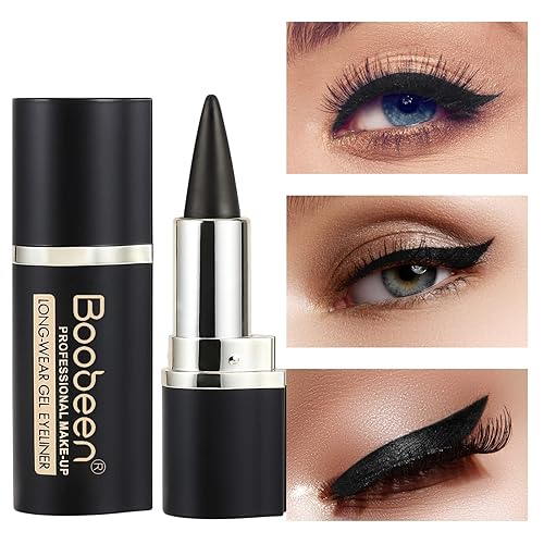 Miniatura 10 de Boobeen Lápiz delineador de ojos, gel delineador de ojos negro, fórmula de secado rápido, delineador de ojos impermeable, a prueba de manchas,