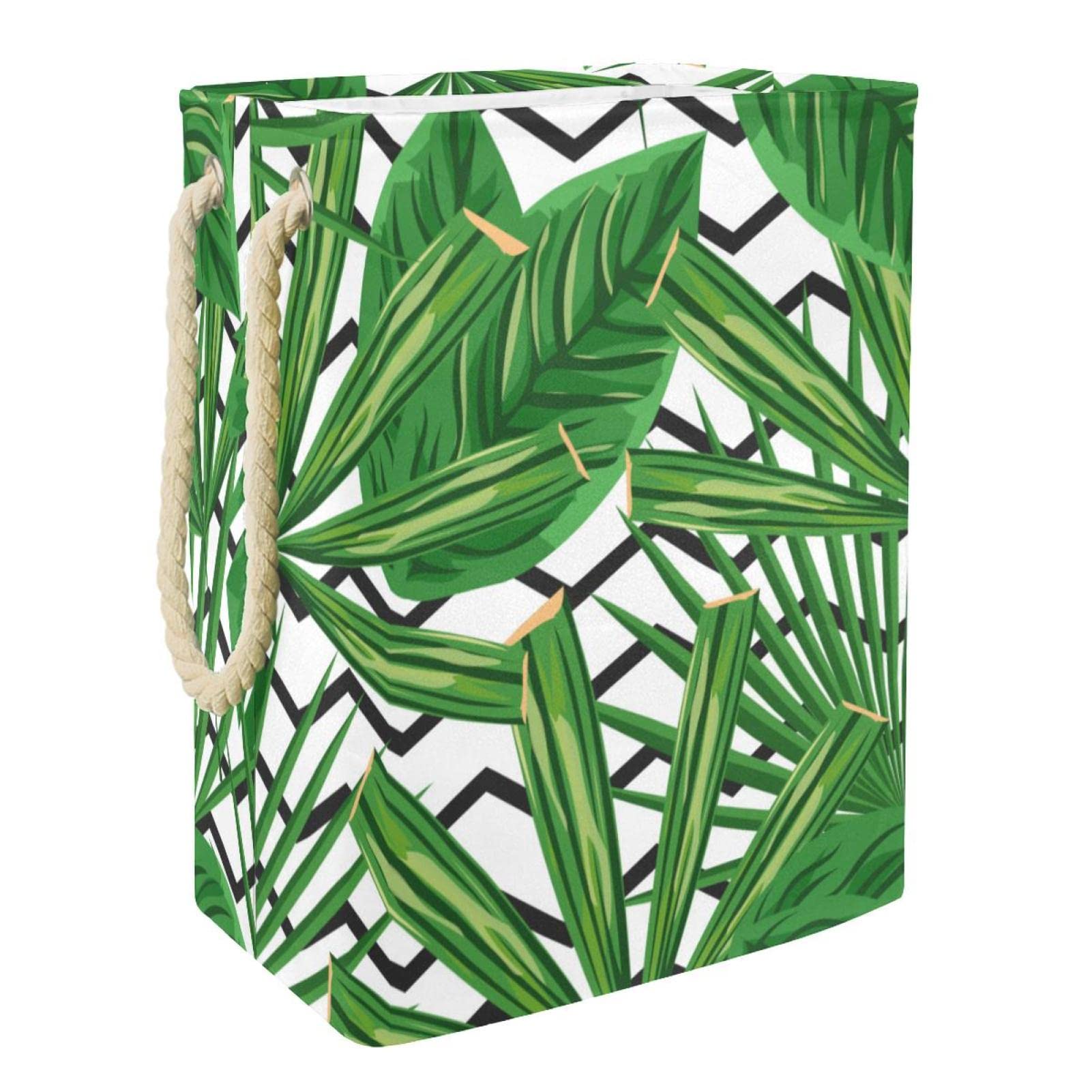 Panier à linge imperméable plante verte - Grand sac pour linge sale pliable avec poignées