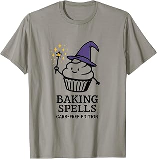 Baking Spells CarbFree Cupcake Wizard Hat Keto LowCarb T-Shirt