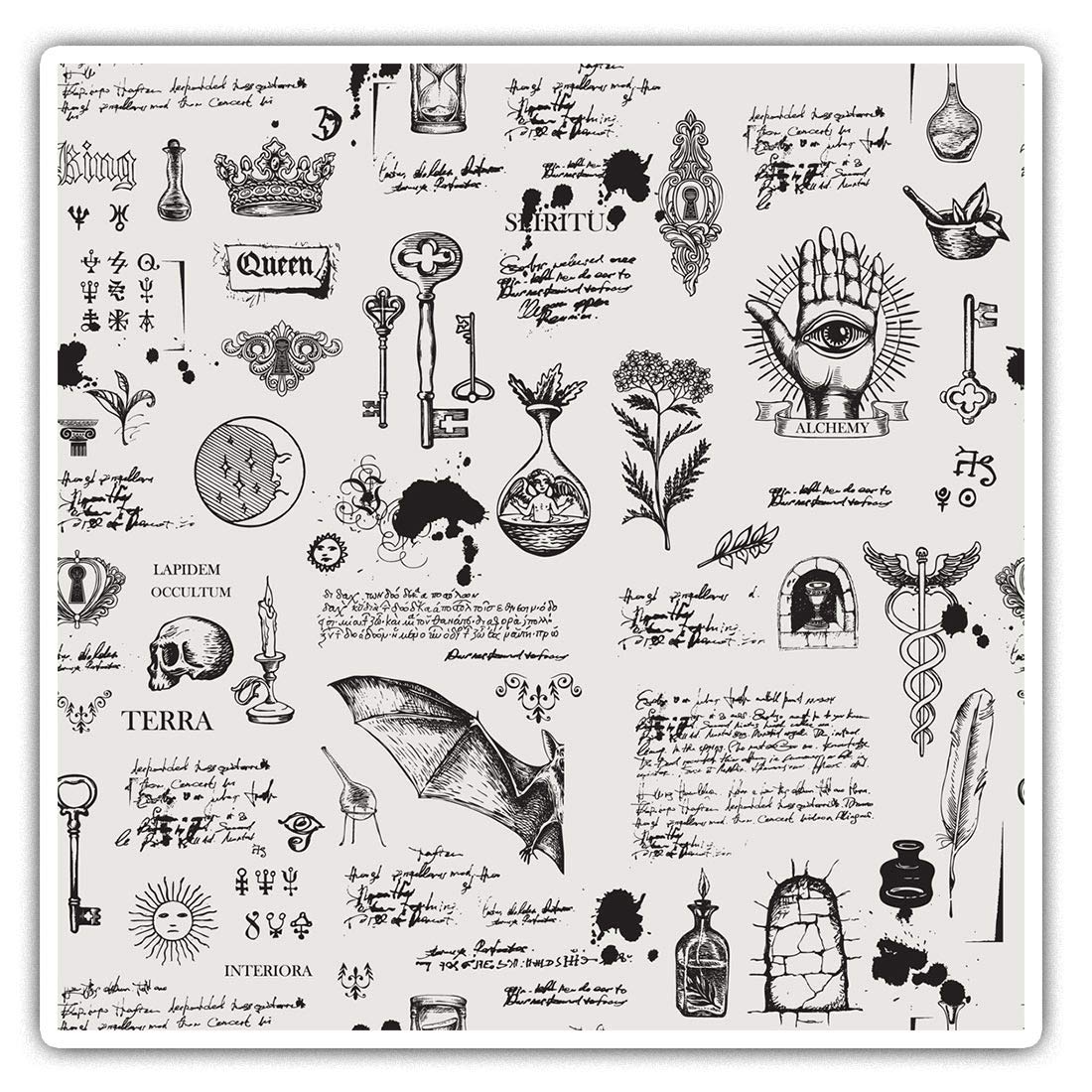 2 x Square 10cm Vinyl Stickers - Alchemy Magic Witchcraft Esoteric Occult 44057