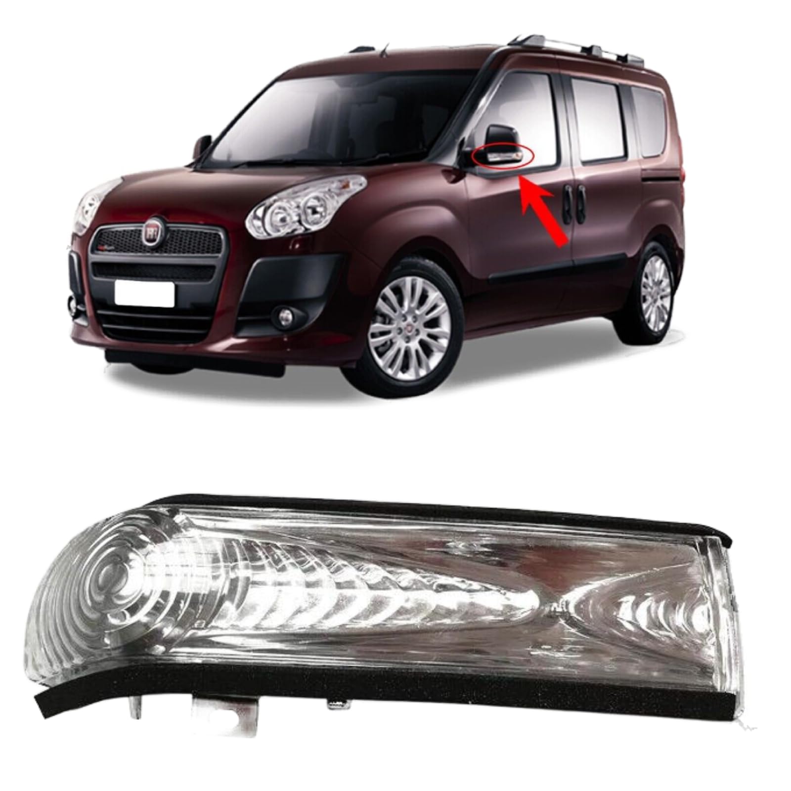 Fanalino Specchietto Retrovisore Sinistro Con Freccia Per Fiat Dobl&ograve; 010 - Ricambio Generico