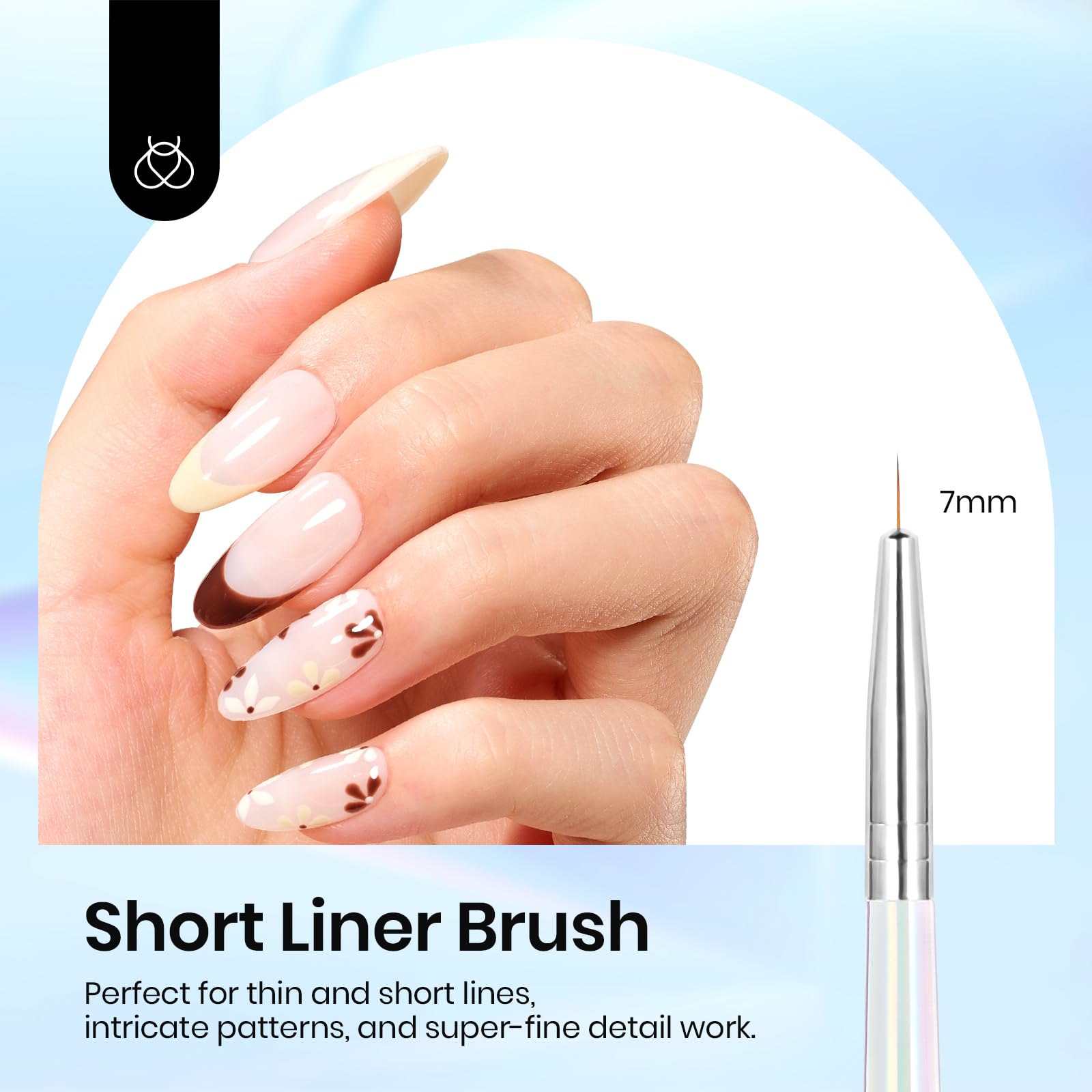 Beetles Nail Art Brush Set - 5 Liner Brushes -3