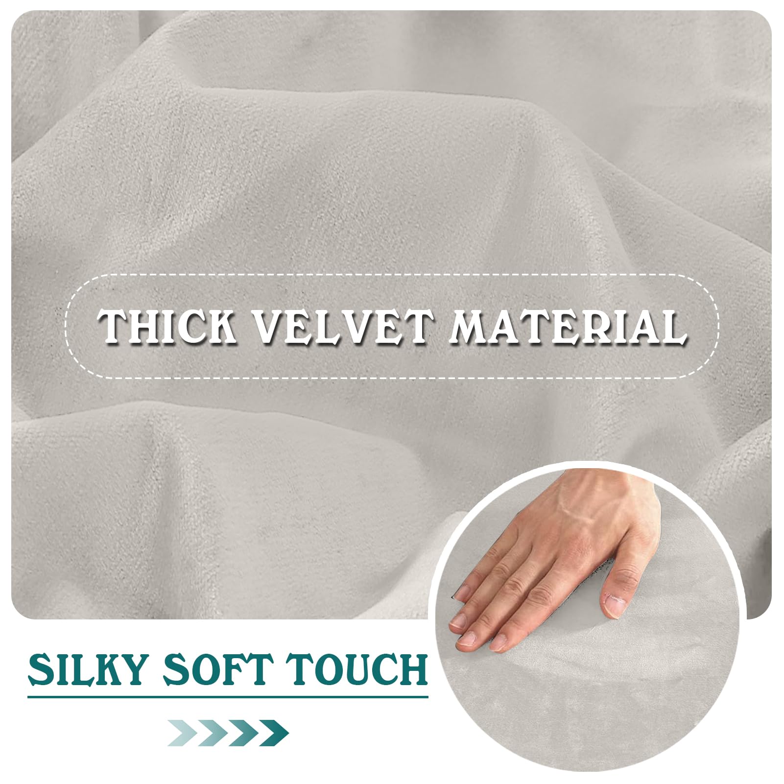 BXFUL Stretch Velvet Sofa Seat Cushion Cover, Removable Sofa Couch Covers with Elastic Bottom - Image 3