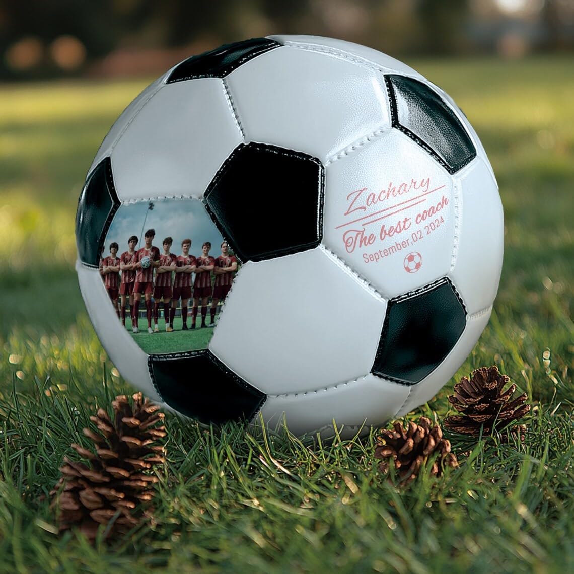 Customized Soccer Ball Personalized Custom Soccer Ball with Name, Text, or Photos,Great Personalized Brithday Gift for Coach, Son, Boyfriend, Daughter, Dad, Mom or Any Soccer Fan,Sizes 5