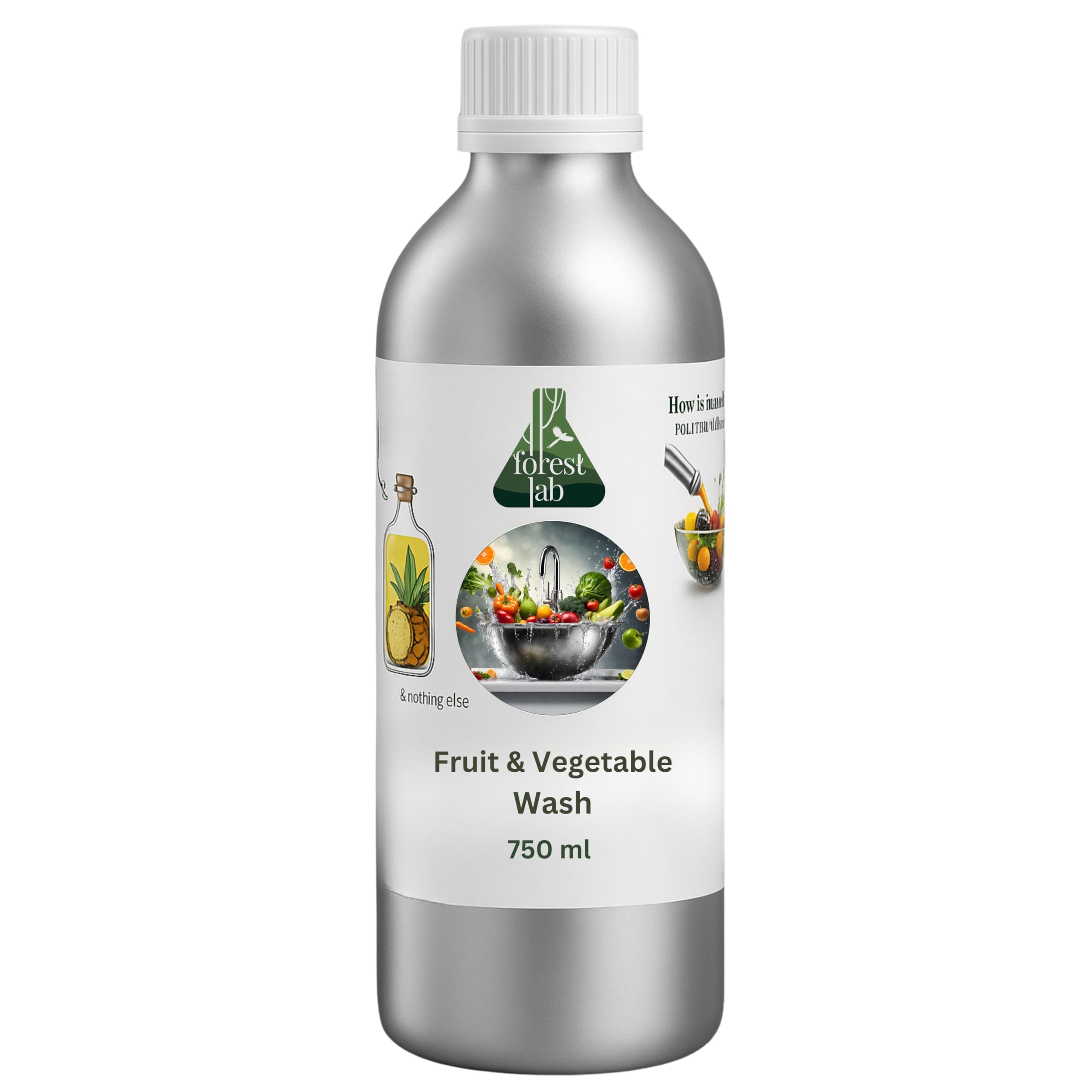 Forest Lab- Fruits and Vegetables Wash (750 ml), Organic, Natural, Herbal Veggies Cleaner, Veg Cleaning Disinfectant, Bioenzyme Based (750 ML (Glass Bottle))-image-48