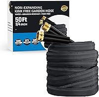 haeteir 2025 50FT Non-Expanding Garden Hose - Lightweight, Kink-Free, Burst-Resistant, All-Season Durable & Lead-Free