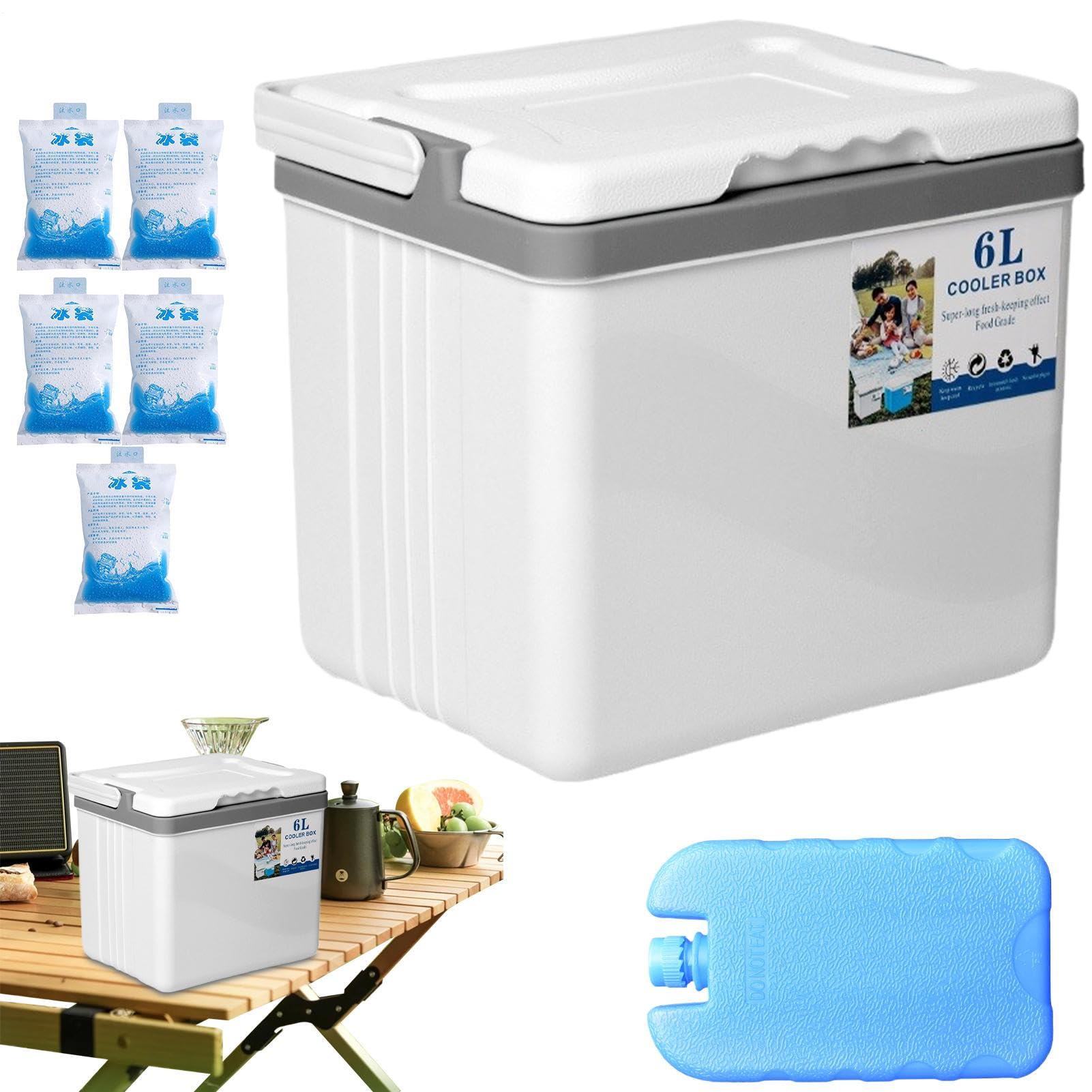 Iouyjiu Chest Cooler, przenośne pudełko do lodów, pojemnik chłodzący izolowany, długi system chłodzenia na plażę, piknik, tailgating, żeglarstwo, wędrówki sporty i kemping rozrywkowy,