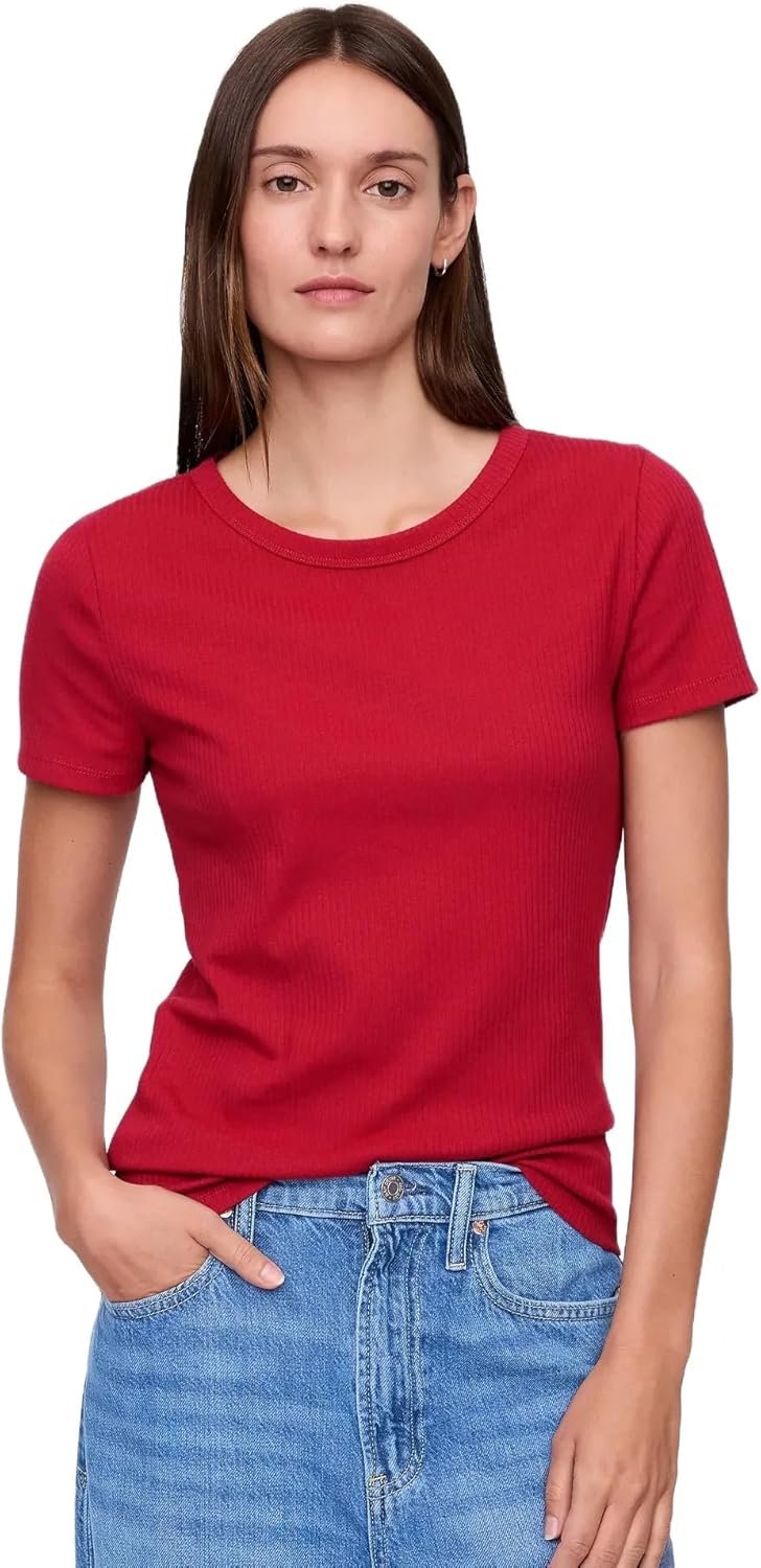 Gap Womens Short Sleeve Ribbed Tee