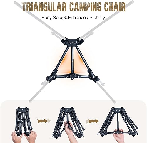 Miniatura 5 de ONETIGRIS Tigerblade - Silla de camping, ligera, plegable, silla de senderismo, compacta, portátil, capacidad de 330 libras