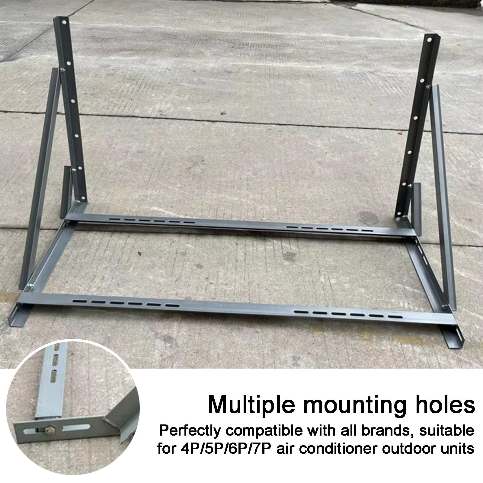 Soporte Aire Acondicionado Exterior, Kit Aire Acondicionado de Hierro Angular con Doble Travesaño, para Bombas de Calor Sin Ductos Mini Split, Capacidad de 400 Kg