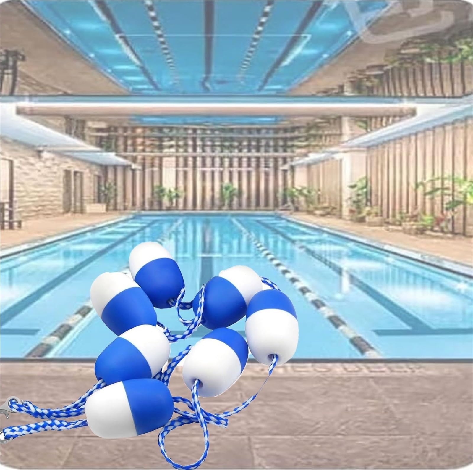 GJZQDKX Pool Safety Divider Lane Line,328 FT Pool Safety Divider, Floating Swim Lane Line with Floats, Durable Pool Safety Rope for Swimming Pools, Beaches & Lakes - Essential Swim Safety Equipment