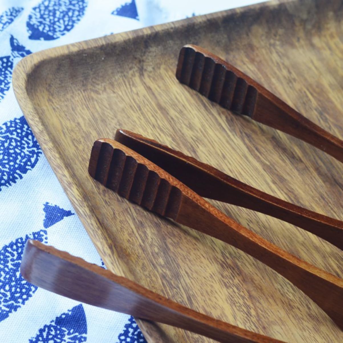 ABOOFAN 1 PC Wooden Serving Tongs Kitchen Ice Tongs for Food Bread Cake Salad for Parties Buffets Picnics and Everyday Use