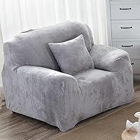 Vista 36 de vctops Funda elástica para sofá de 4 plazas de terciopelo de felpa, 1 pieza, con parte inferior elástica, protector de muebles suave y esponjoso