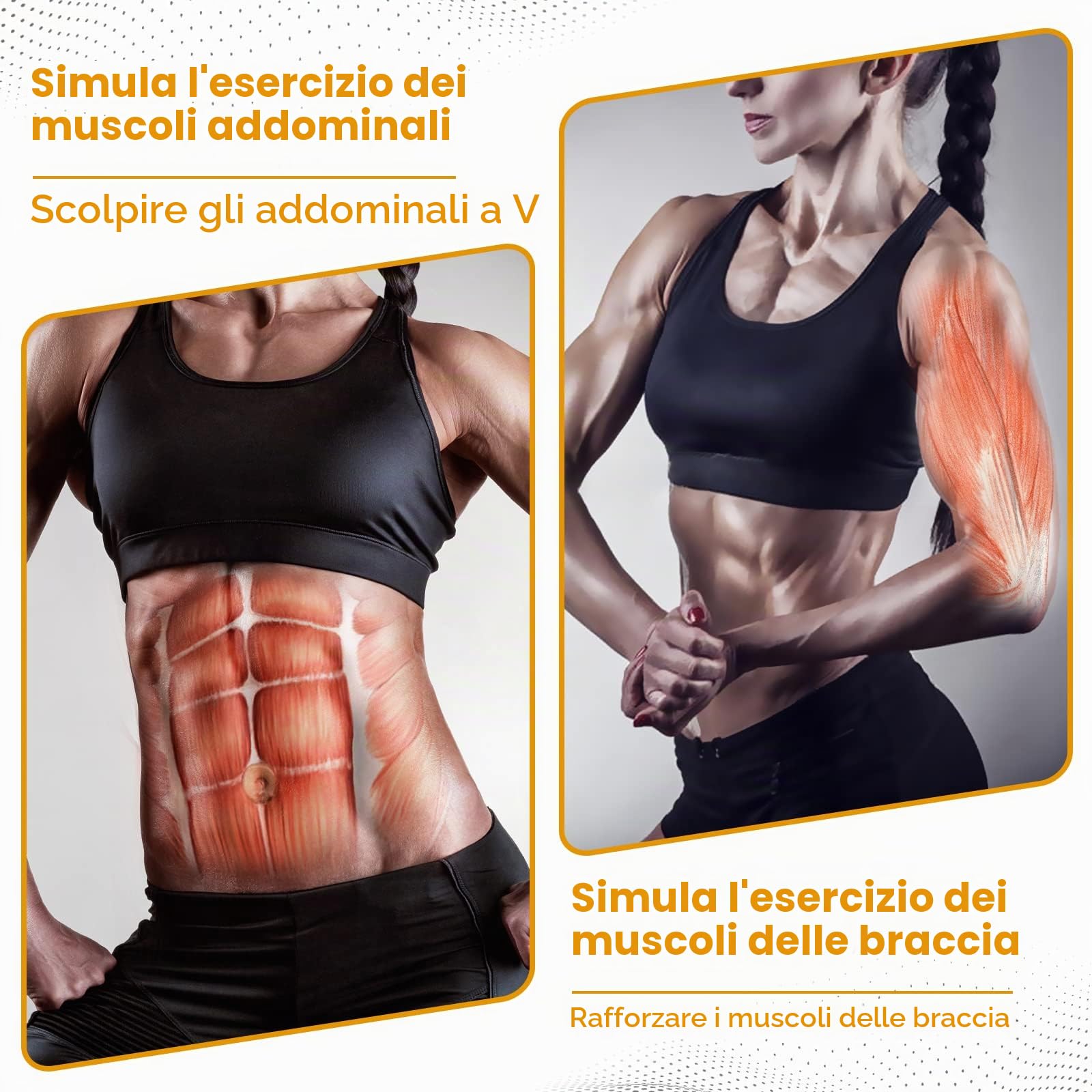 Elettrostimolatore per Addominali, Elettrostimolatore Muscolare， Cintura Addominale Elettrostimolatore, USB Ricaricabile EMS Trainer per Uomini Donne Addome/ Braccia/ Gambe, 8 modalità e 19 intensità