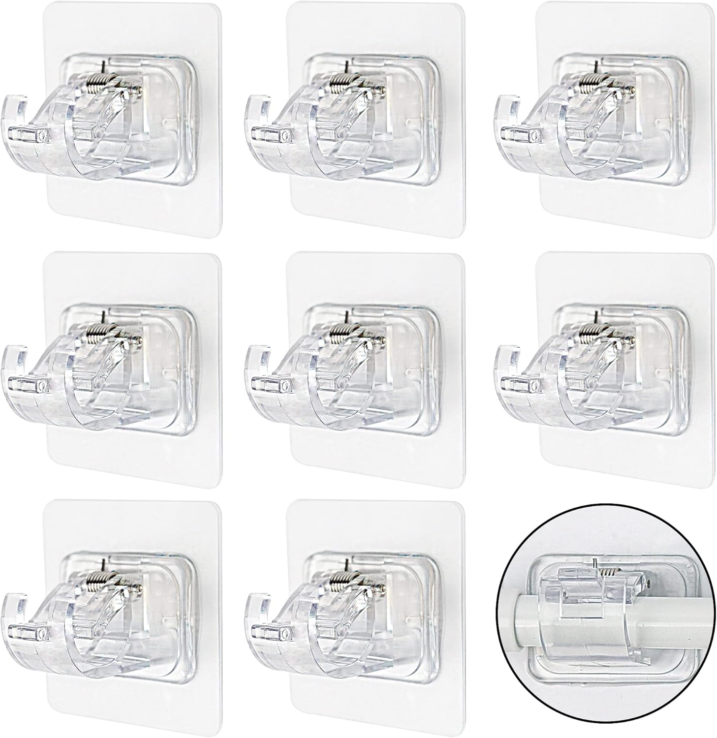 SelfAdhesive Curtain Rod Bracket, 8 Pack No Drill Curtain