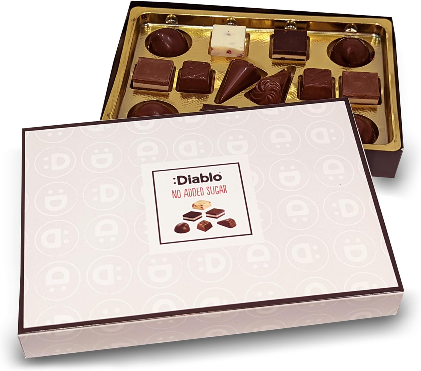 Diablo No Added Sugar Luxury Chocolate Gift Box - Gluten Free, Celebration of Any Occasion, Birthday, Anniversary chocolates Gift Set - Assortment of Flavors, Ideal for Gifting - 14 Pieces, 1 Pack