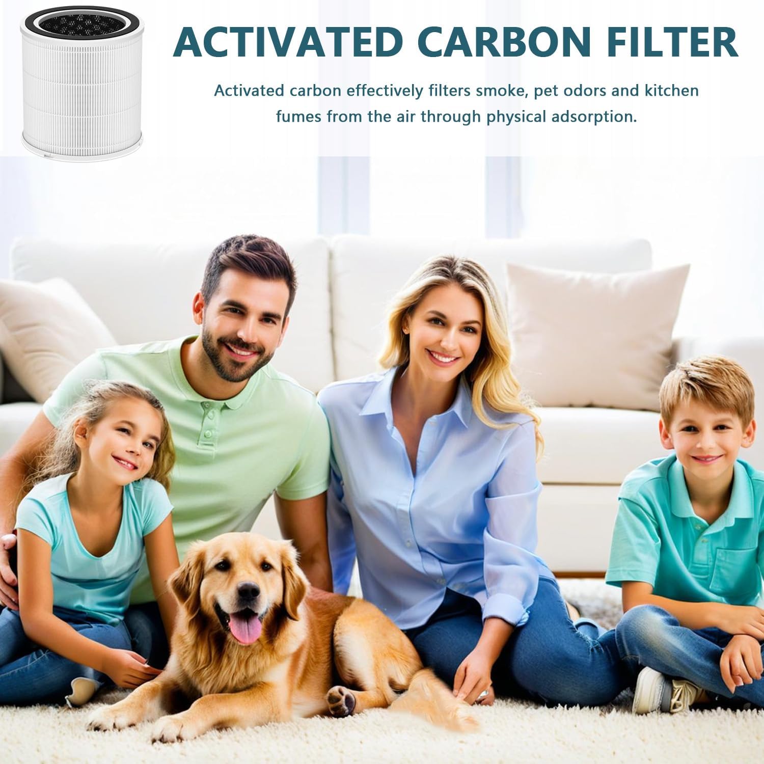 Filter Replacement Compatible with AirJOWSET AP304 & DAYETTE AP301 & JOWSET AP301 AP302 AP303 & AIRROBO AR400 Air Purifier, 4-Stage True H13 High-efficiency Carbon HEPA Filter, (2Pcs） - Image 7