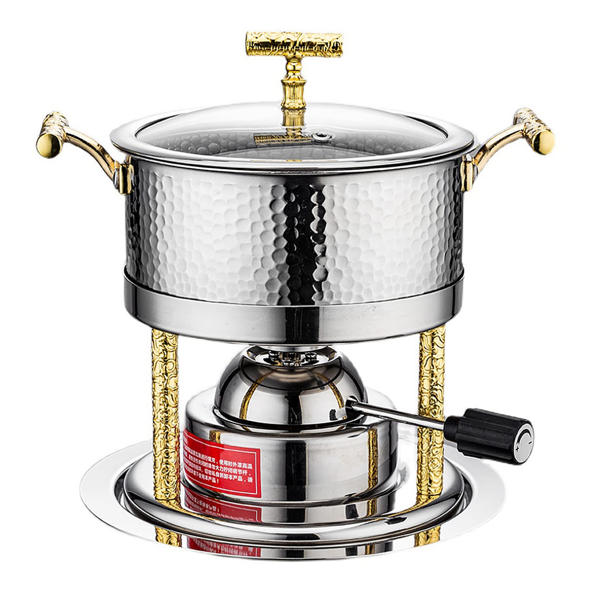 Traje de olla caliente de bandeja de horno redonda 304 con tapa para catering y eventos