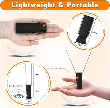 Smart Indoor TV Antenna - Long Range Rabbit Ears, Cable-Free Digital HDTV Channels, Stickiness Base for Easy Placement in Both Home and Car