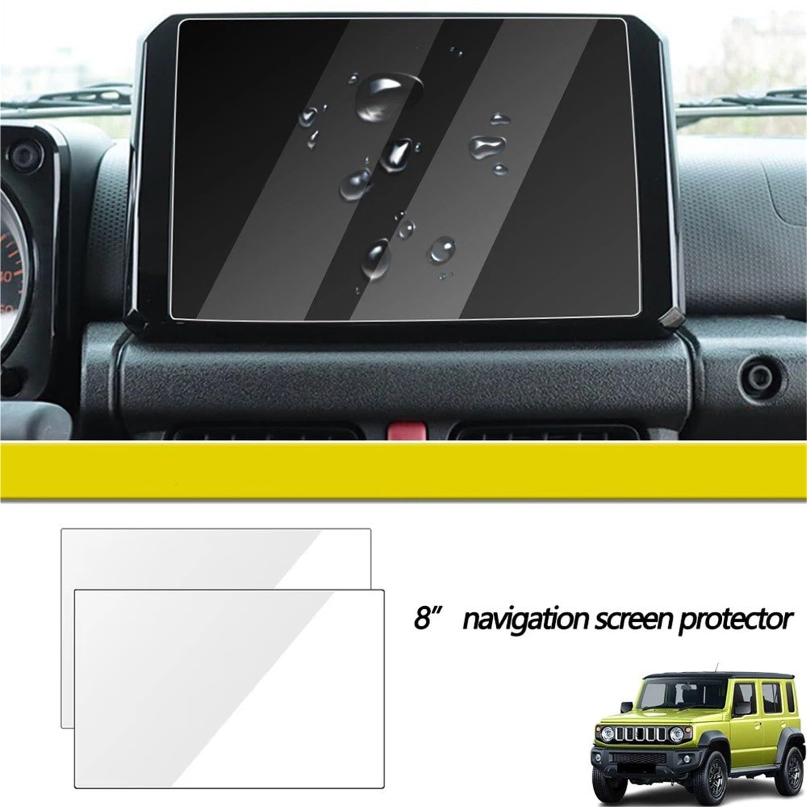 Navigation Schutzfolie Für Suzuki Für Jimny 5-Tür 2023 2024 2025 Navigation Screen Protector Film Center Konsole 8 "Bildschirm Gehärtetes Glas(2pcs)