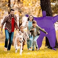 Vista 7 de traje inflable para adultos, ideal para disfraz de halloween y fiestas Morado