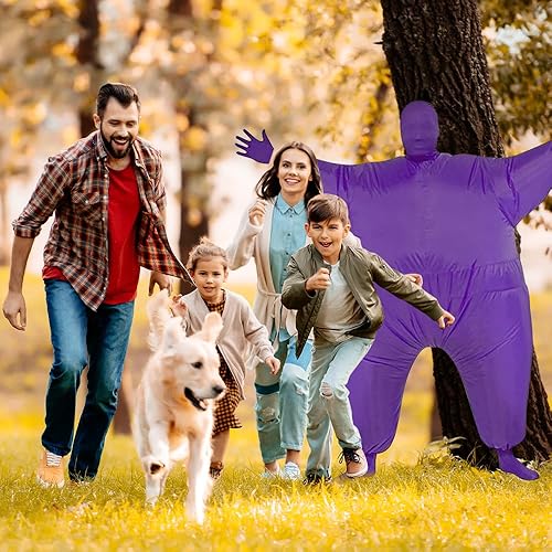 Miniatura 7 de traje inflable para adultos, ideal para disfraz de halloween y fiestas Morado