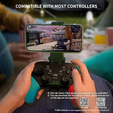 arVin Game Controller for iPhone/iOS/Android/PC/Steam Deck with Phone Holder, Turbo, Wireless Gamepad Joystick for iPhone 15/14/13/iPad/MacBook/Samsung Galaxy/Tablet, Call of Duty, Apex -Direct Play