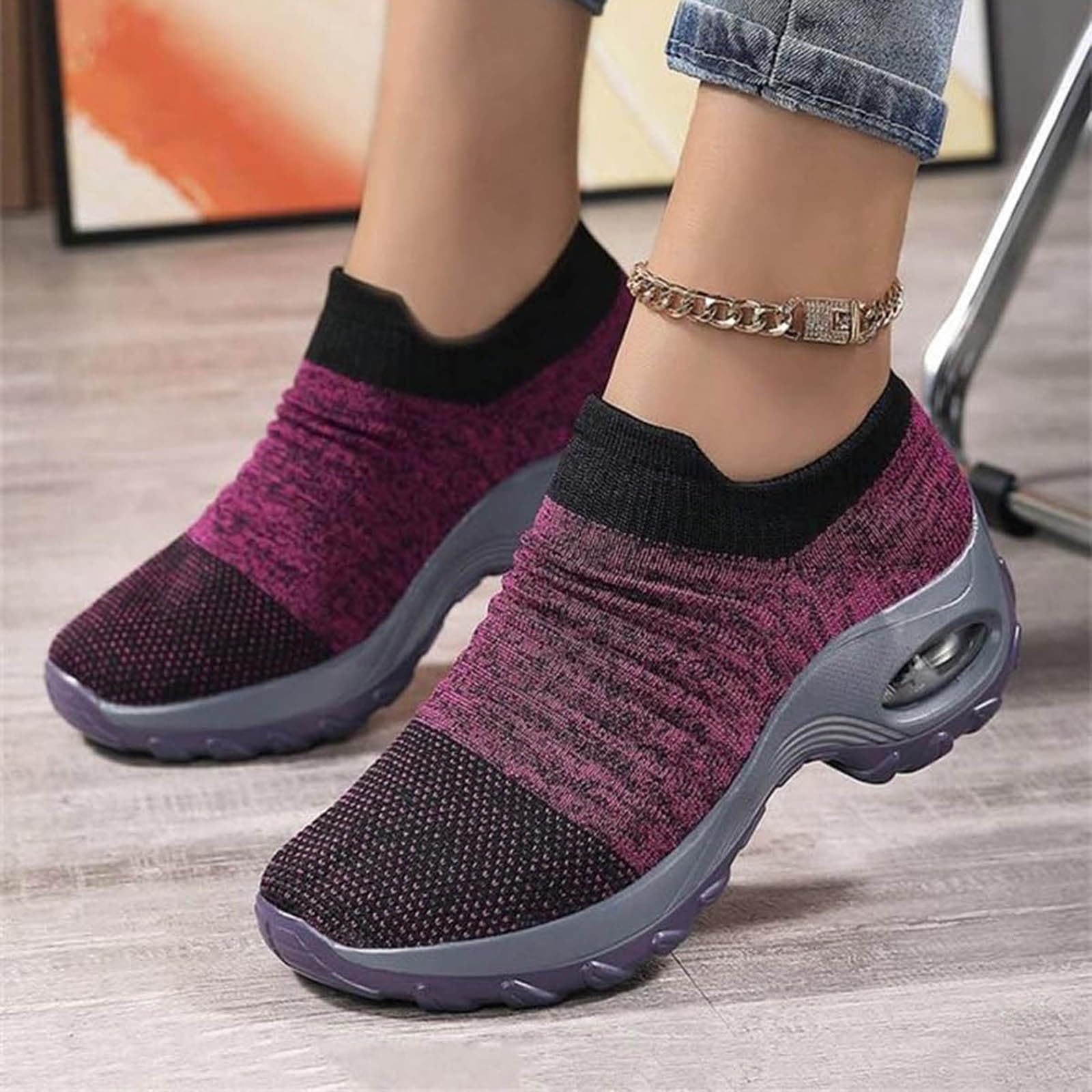 NNGOTD Damen Slip On Sneaker Turnschuhe Sportschuhe Bequeme Schlupfschuhe Outdoor Athletisch Sneaker für Gym Walking Jogging Laufen Basketball Frühling Sommer Leichtathletikschuhe