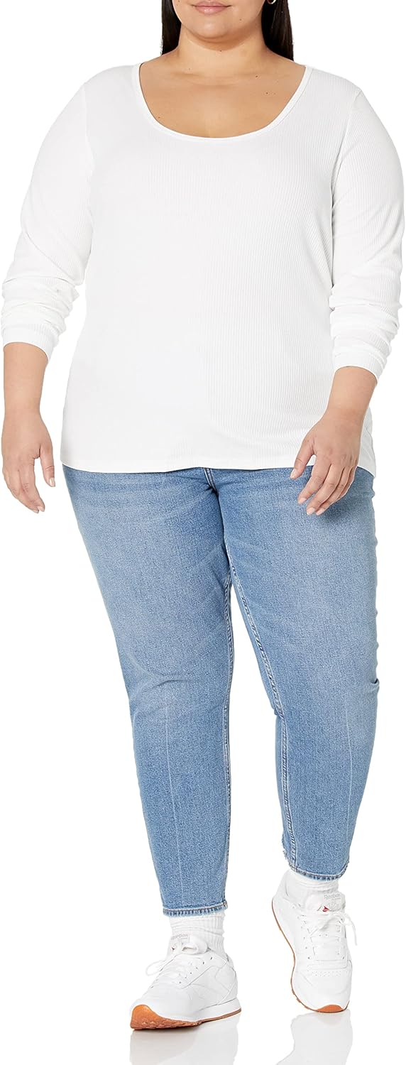 Amazon Essentials Sweater for Women, Long Sleeve Slim-Fit Rib Scoop Neck (Available in Plus Size), Pack of 2 - Image 8