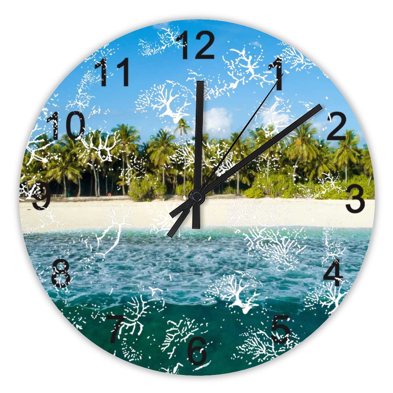 Horloge murale silencieuse de 41 cm à piles pour décoration de salon et grand bureau