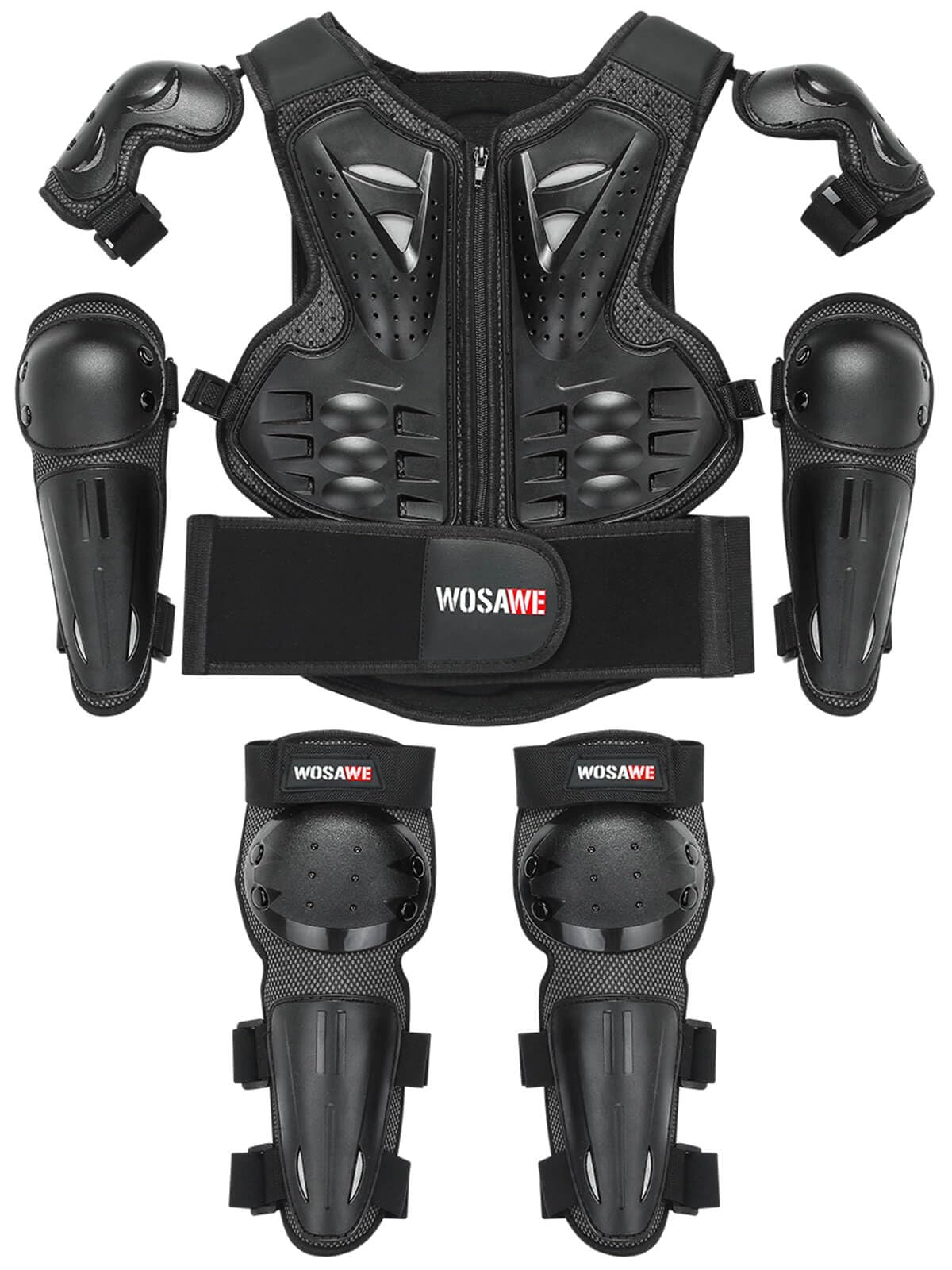 Protections Coudes Et Genoux Enfant WOSAWE - Vélo VTT - Réglable - Taille Unique - Neuves